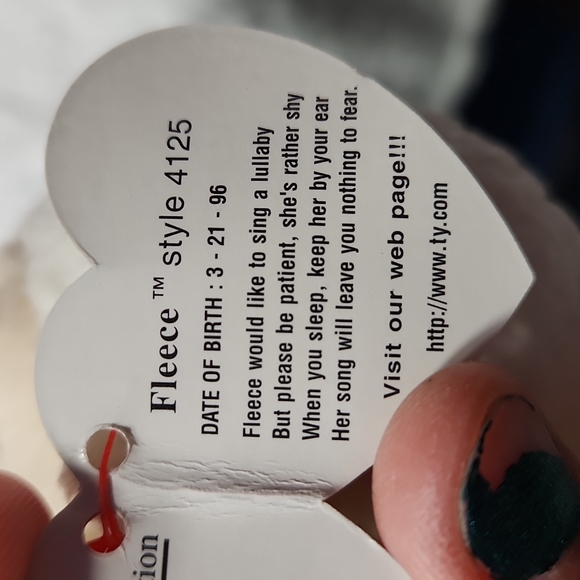 🕸Vintage Ty Beanie Baby Original Fleece The Lamb PVC Pellets 1996 - Picture 10 of 11